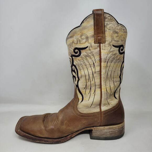 Ariat Boots Mens 9.5D Brown Leather Mesteno Western Cowboy Square Toe 10018306 - Picture 7 of 14